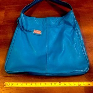 Badgley Mishka Large Leather Teal Tote